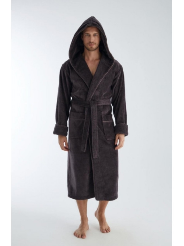 Халат мужской nusa хлопок/бамбук модель 7230    кофе, xxxl