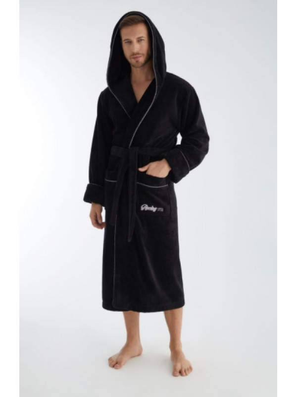 Халат мужской nusa хлопок/бамбук модель 1320    черный, xxl