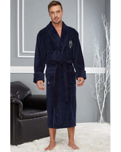 Халат мужской nusa хлопок/бамбук модель 2960    синий, xxxxl