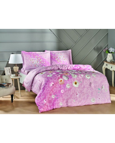 Постельное белье Tac Serlina pembe сатин евро