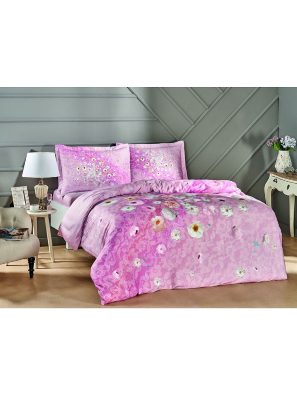 Постельное белье Tac Serlina pembe сатин евро