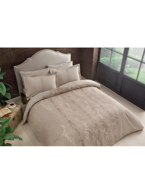 Постельное белье Tac сатин делюкс (100%хлопок) Mauna Цвета: бежевый