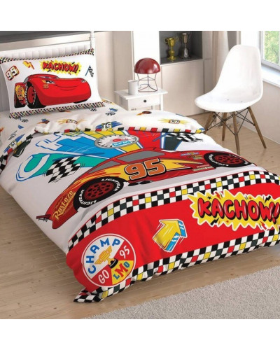 Подростковое постельное белье Tac Disney Cars Kachow ранфорс полуторное