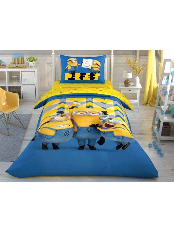 Подростковое постельное белье Tac Disney Minions Perfect ранфорс полуторное