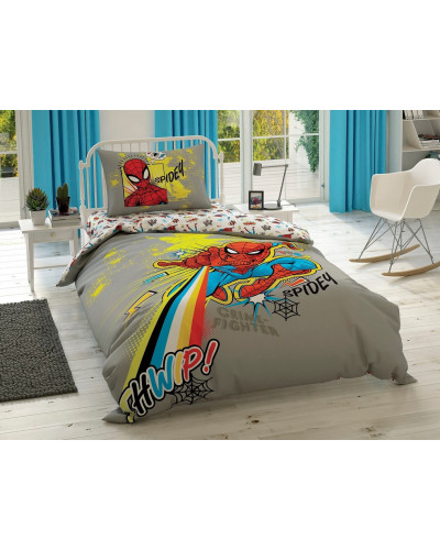Подростковое постельное белье Tac Disney Spiderman Power ранфорс полуторное на резинке