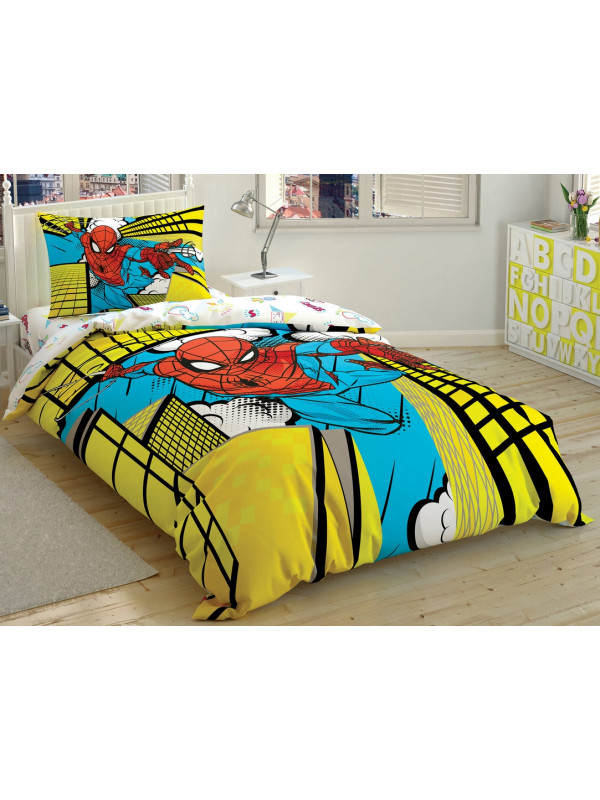 Подростковое постельное белье Tac Disney Spiderman Exciting Jump ранфорс полуторное