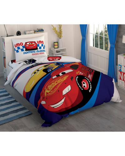 Подростковое постельное белье Tac Disney Cars Race ранфорс полуторное