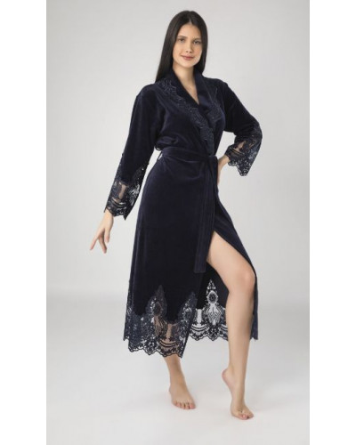 Халат женский nusa хлопок/бамбук модель 0383   синий, xxxl