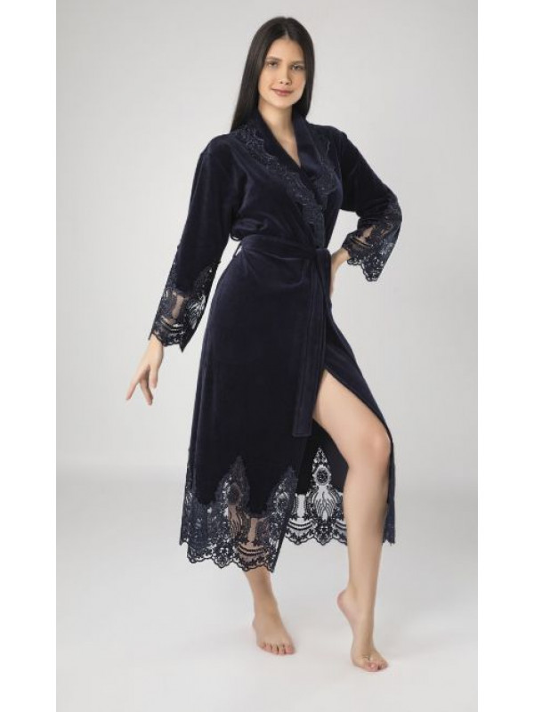 Халат женский nusa хлопок/бамбук модель 0383   синий, xxxl