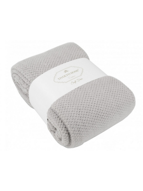 Плед Tivolyo Home Favo soft gri флис 160x220
