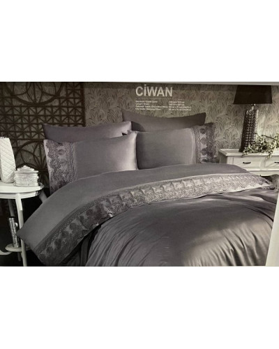 Постельное белье Grazie Home Ciwan евро, сатин делюкс (100%хлопок) Цвета: антрацит