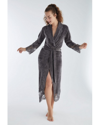 Халат женский nusa хлопок/бамбук модель 0383    серый, m