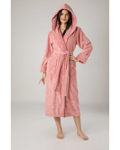 Халат женский nusa хлопок/бамбук модель 8655    пудровый, m