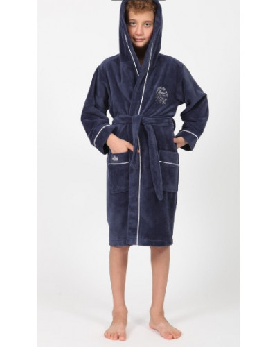 Детский халат для мальчика Nusa хлопок/бамбук, 9-10 лет,  рост 134-140,    джинс