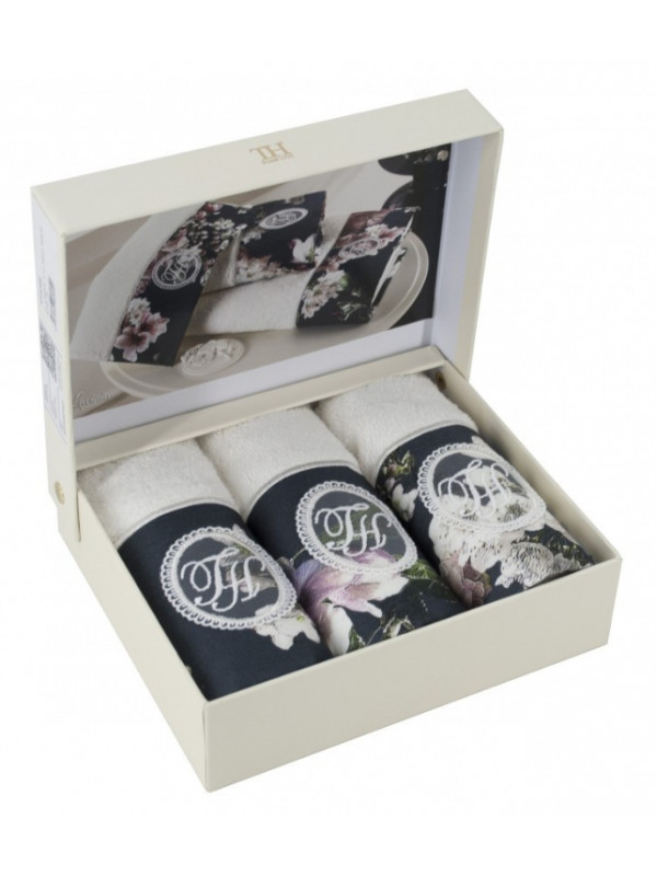 Кухонные полотенца Tivolyo Home  Lavinia,  3 предмета, махра (100 хлопок) Цвета: белый, разноцветный