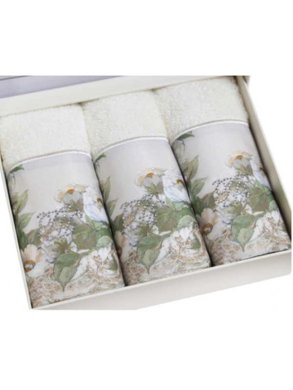 Кухонные полотенца Tivolyo Home  Nikita,   3 предмета, махра (100 хлопок) Цвета: белый, разноцветный