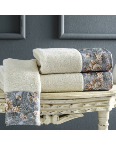 Кухонные полотенца Tivolyo Home  Anika,  3 предмета, махра (100 хлопок) Цвета: кремовый, разноцветный