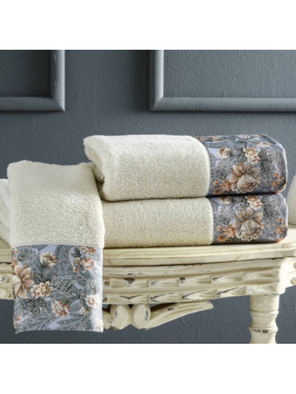 Кухонные полотенца Tivolyo Home  Anika,  3 предмета, махра (100 хлопок) Цвета: кремовый, разноцветный