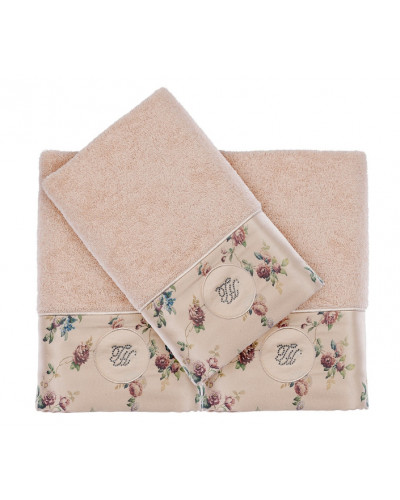 Кухонные полотенца Tivolyo Home  Roseland lux,  3 предмета, махра (100 хлопок) Цвета: бежевый