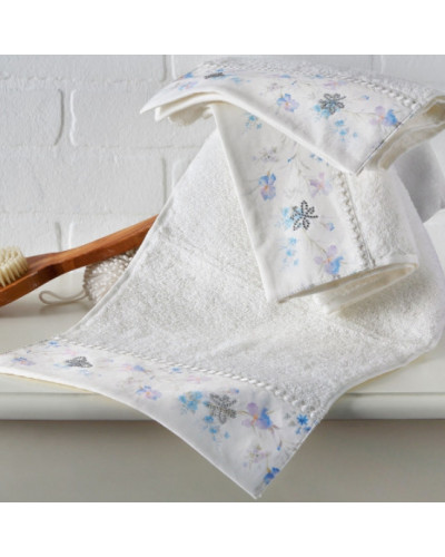 Кухонные полотенца Tivolyo Home  Iris,  3 предмета, махра (100 хлопок) Цвета: белый