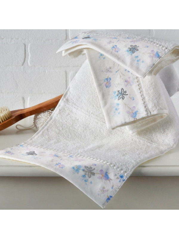 Кухонные полотенца Tivolyo Home  Iris,  3 предмета, махра (100 хлопок) Цвета: белый