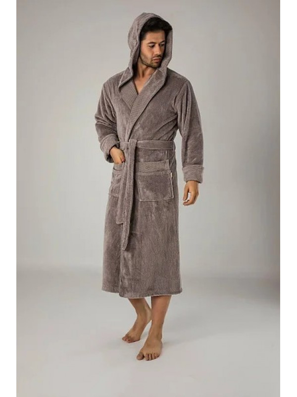 Халат мужской nusa хлопок/бамбук модель 2805    бежевый, l/xl