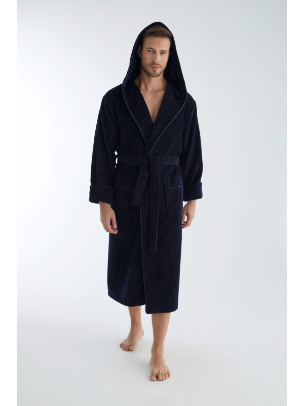 Халат мужской nusa хлопок/бамбук модель 1335    синий, хххl