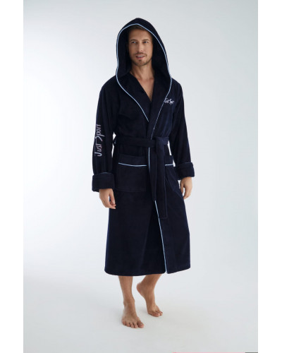 Халат мужской nusa хлопок/бамбук модель 1340    синий, xxl
