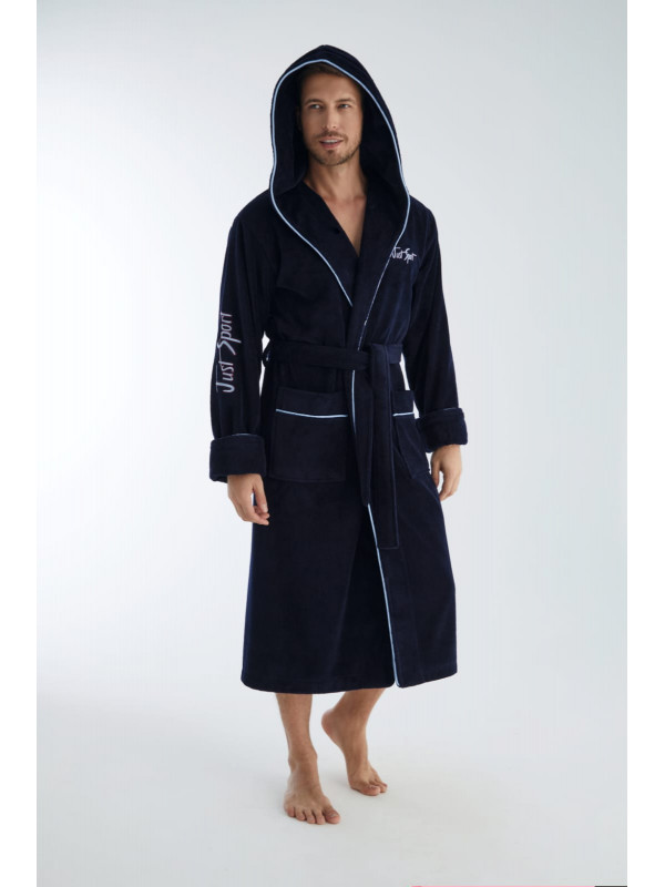 Халат мужской nusa хлопок/бамбук модель 1340    синий, L/xl