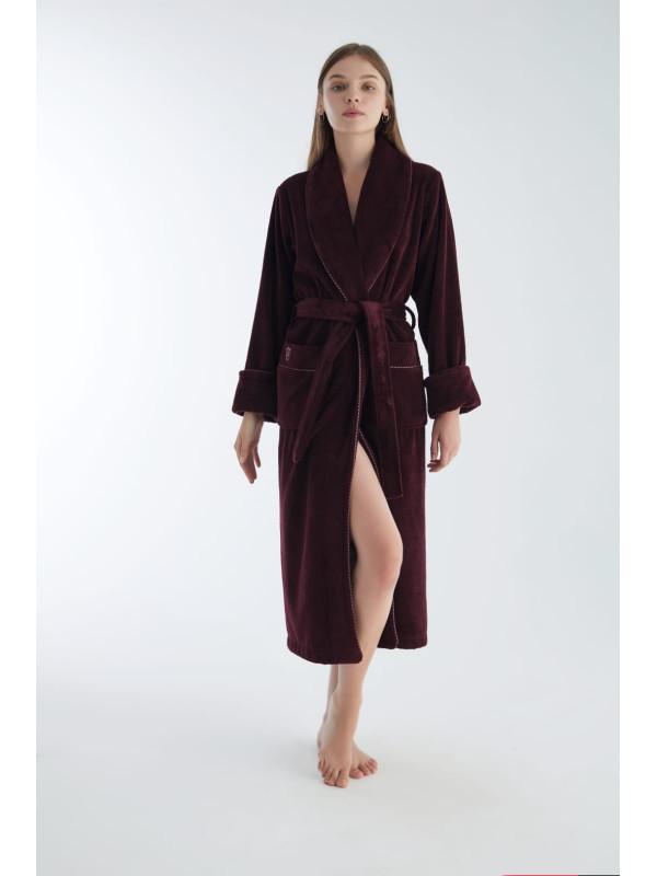 Халат женский nusa хлопок/бамбук модель 4140   вишневый, s