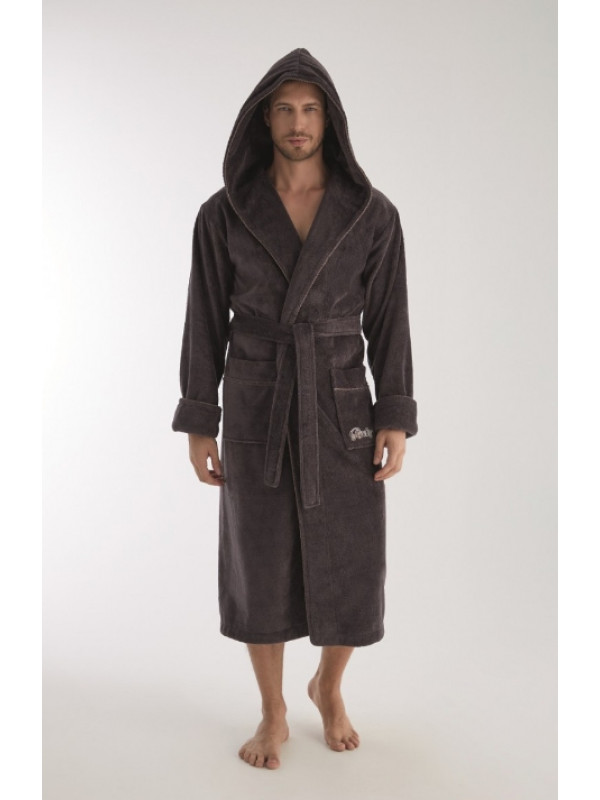 Халат мужской nusa хлопок/бамбук модель 1320    кофе, l/xl