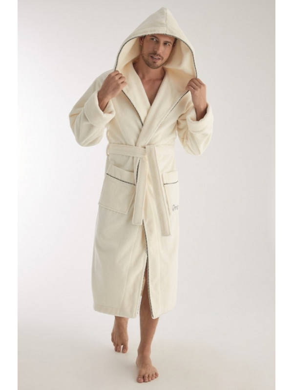 Халат мужской nusa хлопок/бамбук модель 1320    кремовый, l/xl