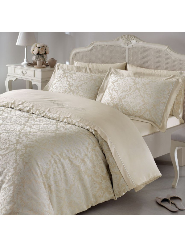 Постельное белье Tivolyo Home Vitaly жаккард делюкс + лен семейное