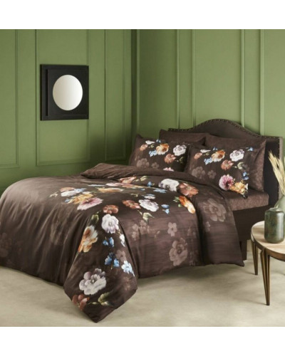 Постельное белье Tac сатин Aosta Kahve сатин digital евро