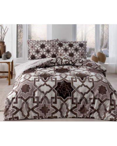 Постельное белье Tac Loretto kahve v01 сатин евро