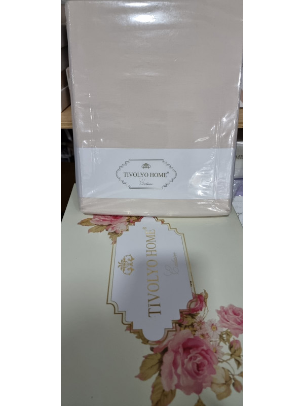 Простынь Tivolyo Home ecru сатин 240x260 наволочки 2-50x70