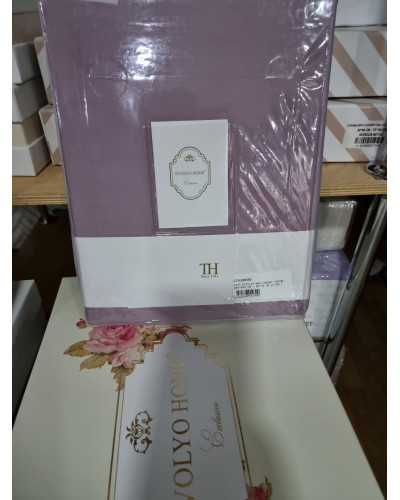 Простынь Tivolyo Home mor сатин 240x260 наволочки 2-50x70