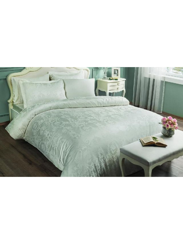 Постельное белье Tivolyo Home Grant mint жаккард бамбук евро