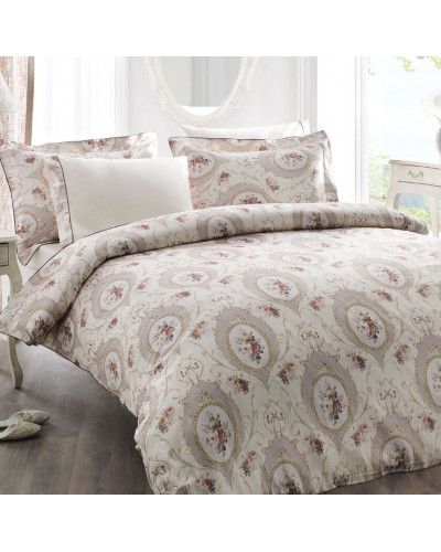 Постільна білизна Tivolyo Home Angel bej Делюкс сатин жатий шовк євро