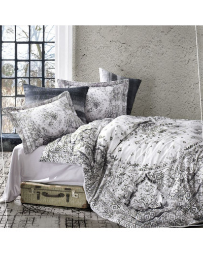 Постельное белье Dantela Lina antrasit сатин digital евро