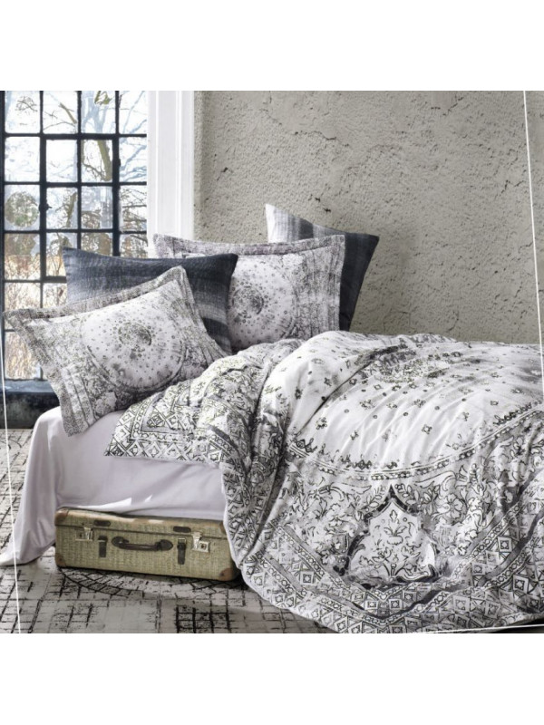 Постельное белье Dantela Lina antrasit сатин digital евро