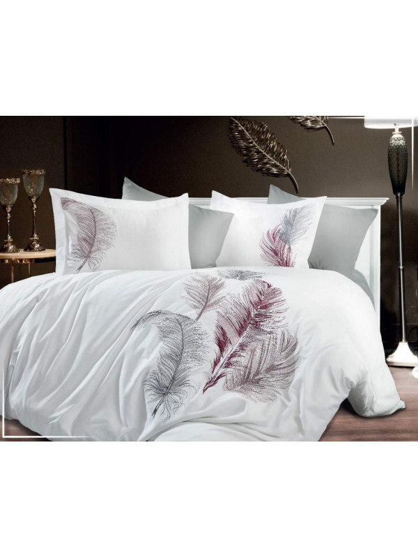 Постельное белье Dantela Iz beyaz премиум сатин с вышивкой евро