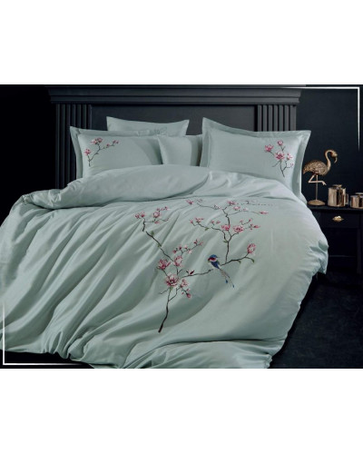 Постельное белье Dantela Huma maldiv премиум сатин с вышивкой евро