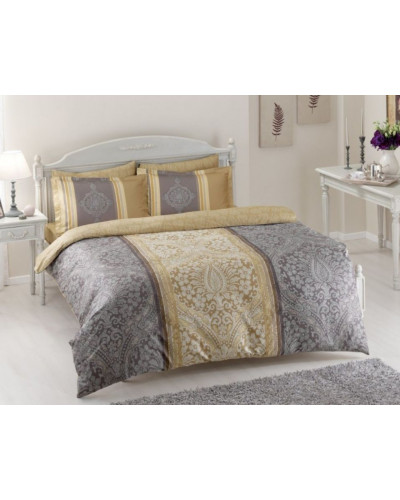 Постельное белье Tac Damas gri сатин Deluxe евро