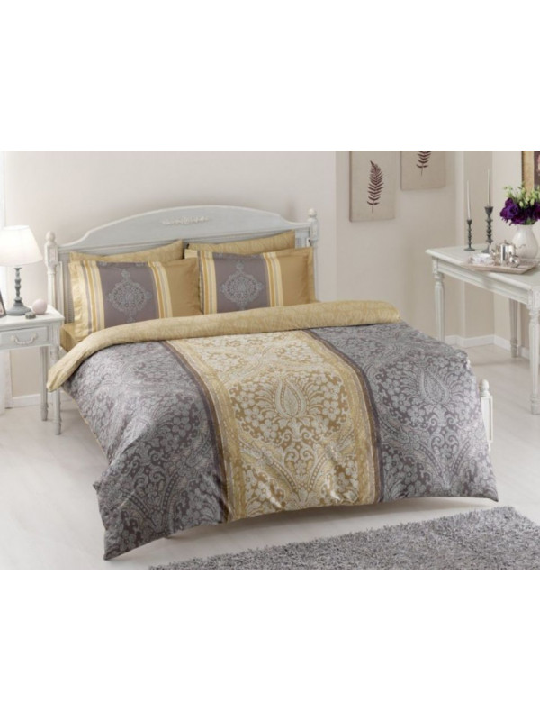 Постельное белье Tac Damas gri сатин Deluxe евро