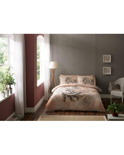 Постільна білизна Tac Laos kahve сатин Deluxe євро