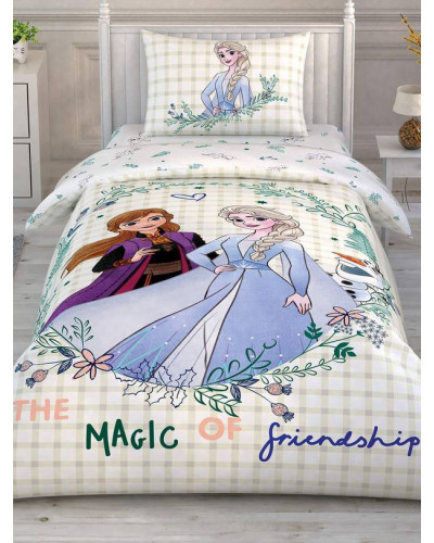 Подростковое постельное белье Tac Disney Frozen 2 Friendship ранфорс полуторное на резинке