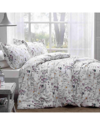 Постельное белье Tivolyo Home Daisy k.beyaz делюкс сатин семейное