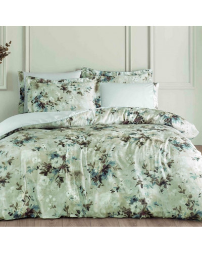 Постільна білизна Tivolyo Home Melanio yesil делюкс сатин жатий шовк євро