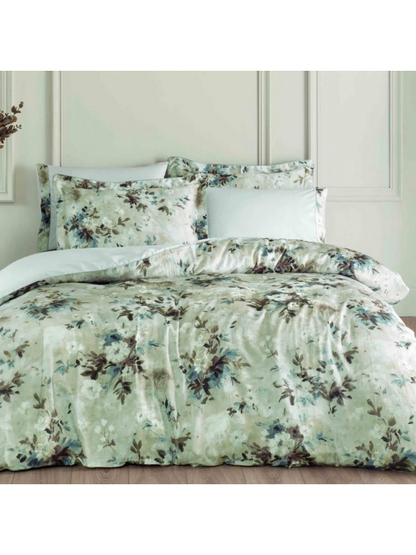 Постільна білизна Tivolyo Home Melanio yesil делюкс сатин жатий шовк євро